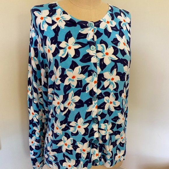 Cuddledown Lightweight Floral Cotton Sweater - Picture 1 of 6